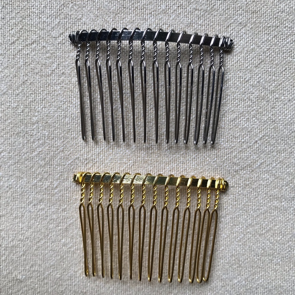 SILVER AND GOLD HAIR COMBS